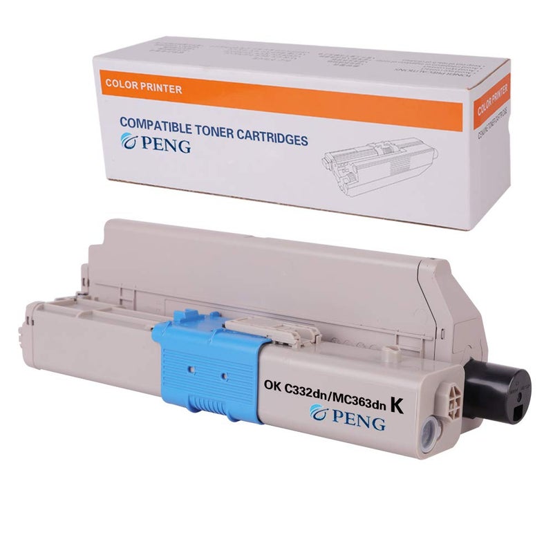 PENG Kuncheng Compatible Toner Cartridge for Oki C332dn C332 MC363dn MC363 Replacement for 46508704 Black 3,500 Pagesï¼ˆ I Pack - Image 1